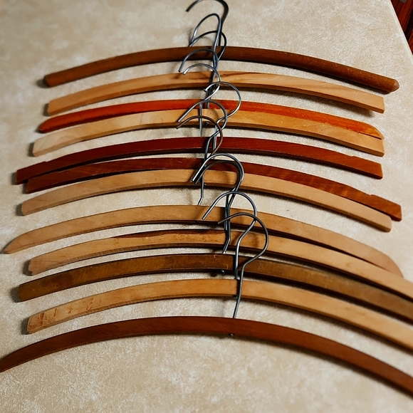 Other - Twelve vintage wood hangers